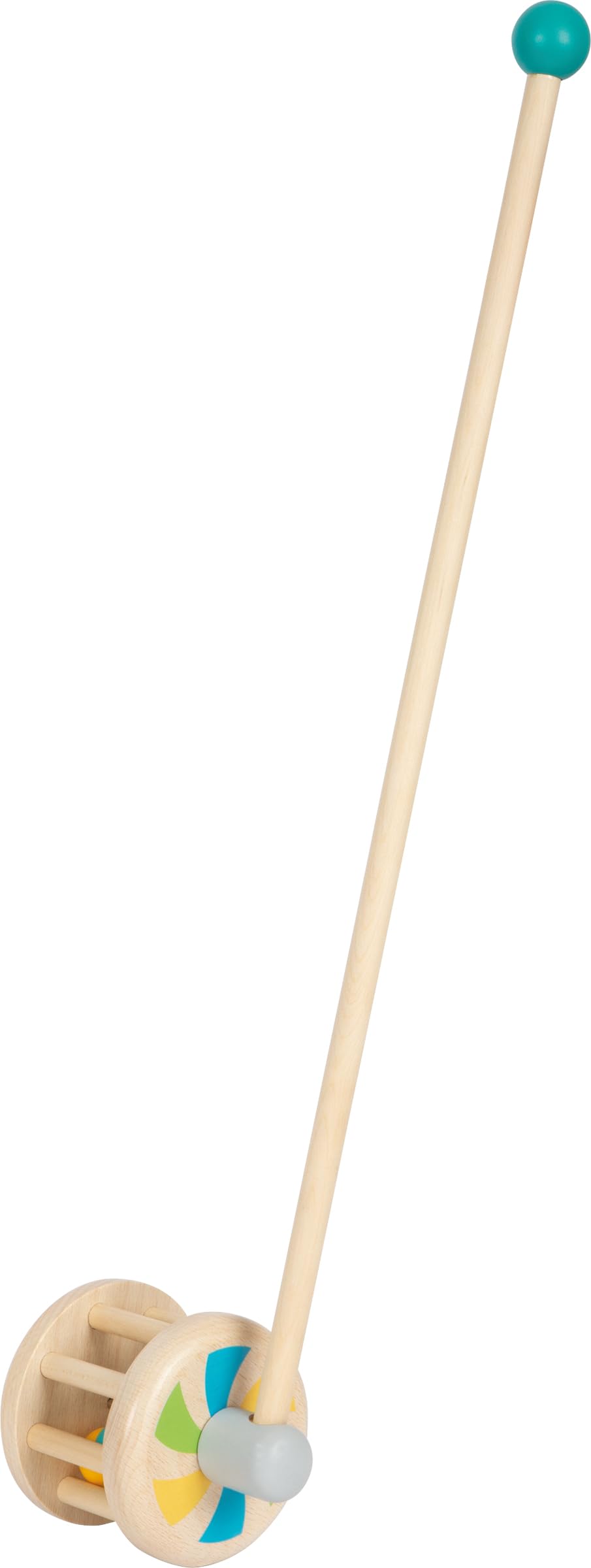 small foot Push-Along Rattle, Made of Wood, Walking aid for Young Children, Ages 12+ Months, 12341 Toys, Multicoloured