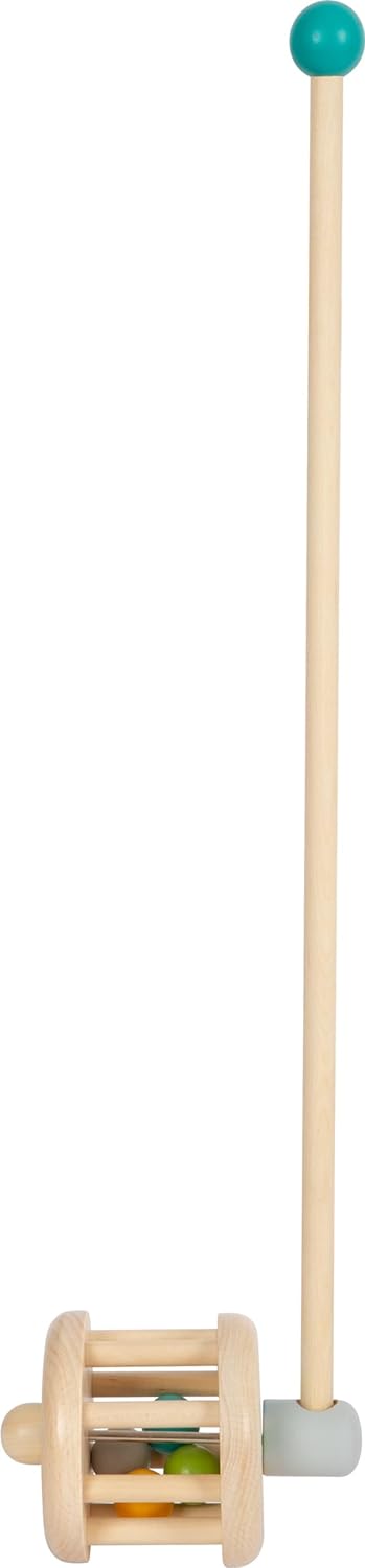 small foot Push-Along Rattle, Made of Wood, Walking aid for Young Children, Ages 12+ Months, 12341 Toys, Multicoloured