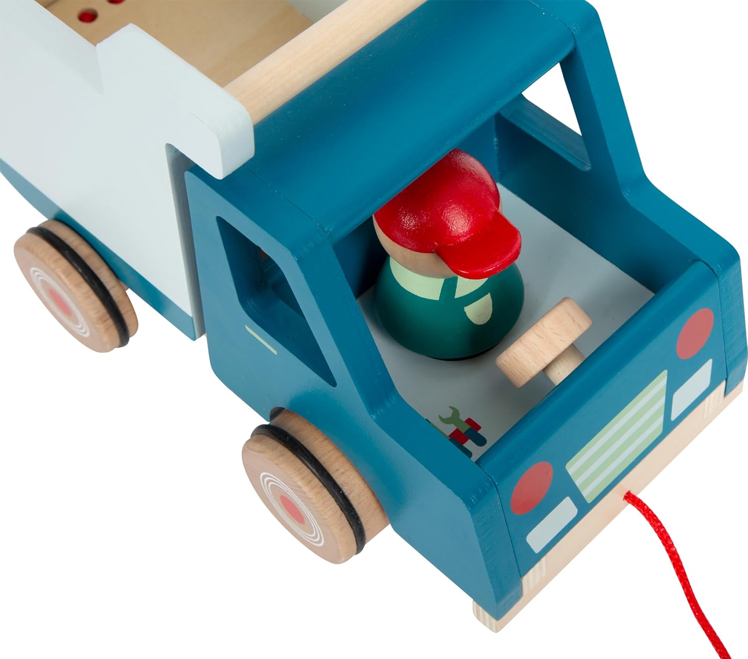 small foot Pull-Along Dump Truck Made of Wood, Motor Skills Toy and Baby Walker, for Children Aged 18+ Months, 12348, Multicolor
