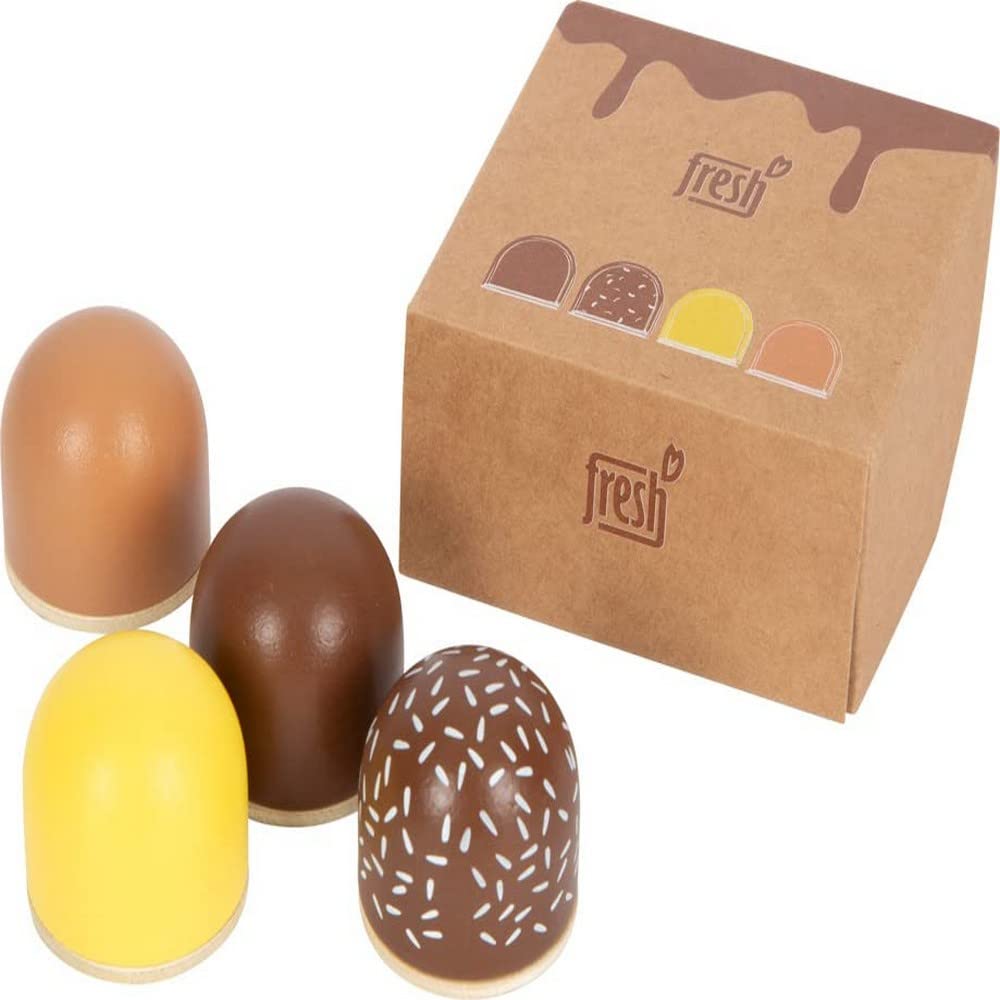 small foot Wooden Chocolate Marshmallows "fresh", play store & kitchen accessory, role play toys for ages 3+ yrs., 12349