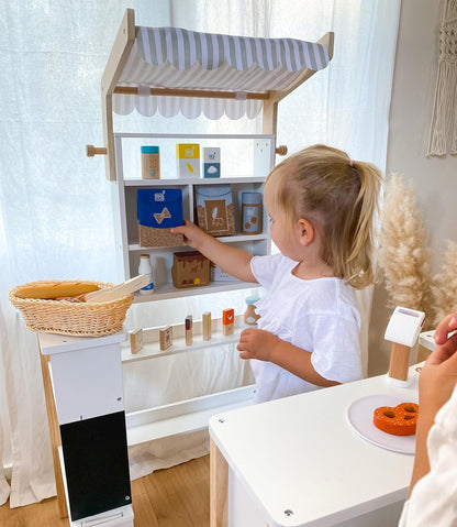 small foot Milk Crate "fresh", made of wood, accessory for play stores & kitchens, role play toy for ages 3+ yrs., 12354