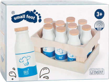 small foot Milk Crate "fresh", made of wood, accessory for play stores & kitchens, role play toy for ages 3+ yrs., 12354