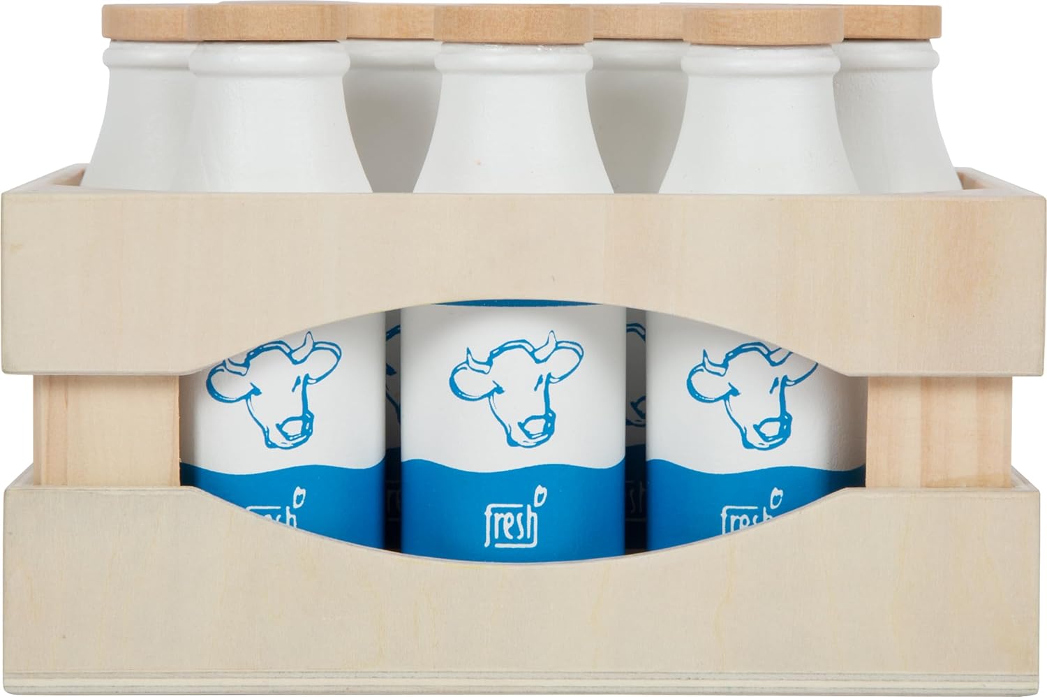 small foot Milk Crate "fresh", made of wood, accessory for play stores & kitchens, role play toy for ages 3+ yrs., 12354