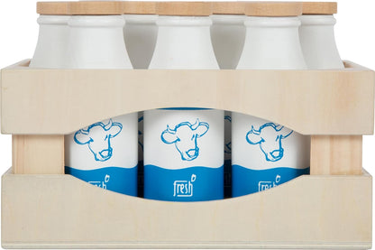 small foot Milk Crate "fresh", made of wood, accessory for play stores & kitchens, role play toy for ages 3+ yrs., 12354