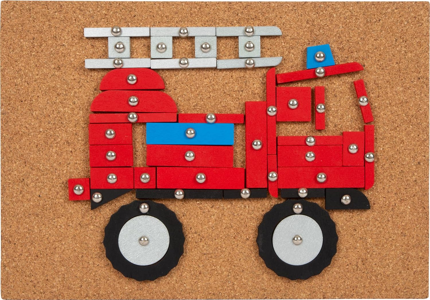 small foot Vehicles of The City Toy, Wood, with Cork Board and Hammer, for Kids Aged 3+ Years, 12360, Multicolor, S