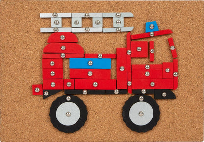 small foot Vehicles of The City Toy, Wood, with Cork Board and Hammer, for Kids Aged 3+ Years, 12360, Multicolor, S