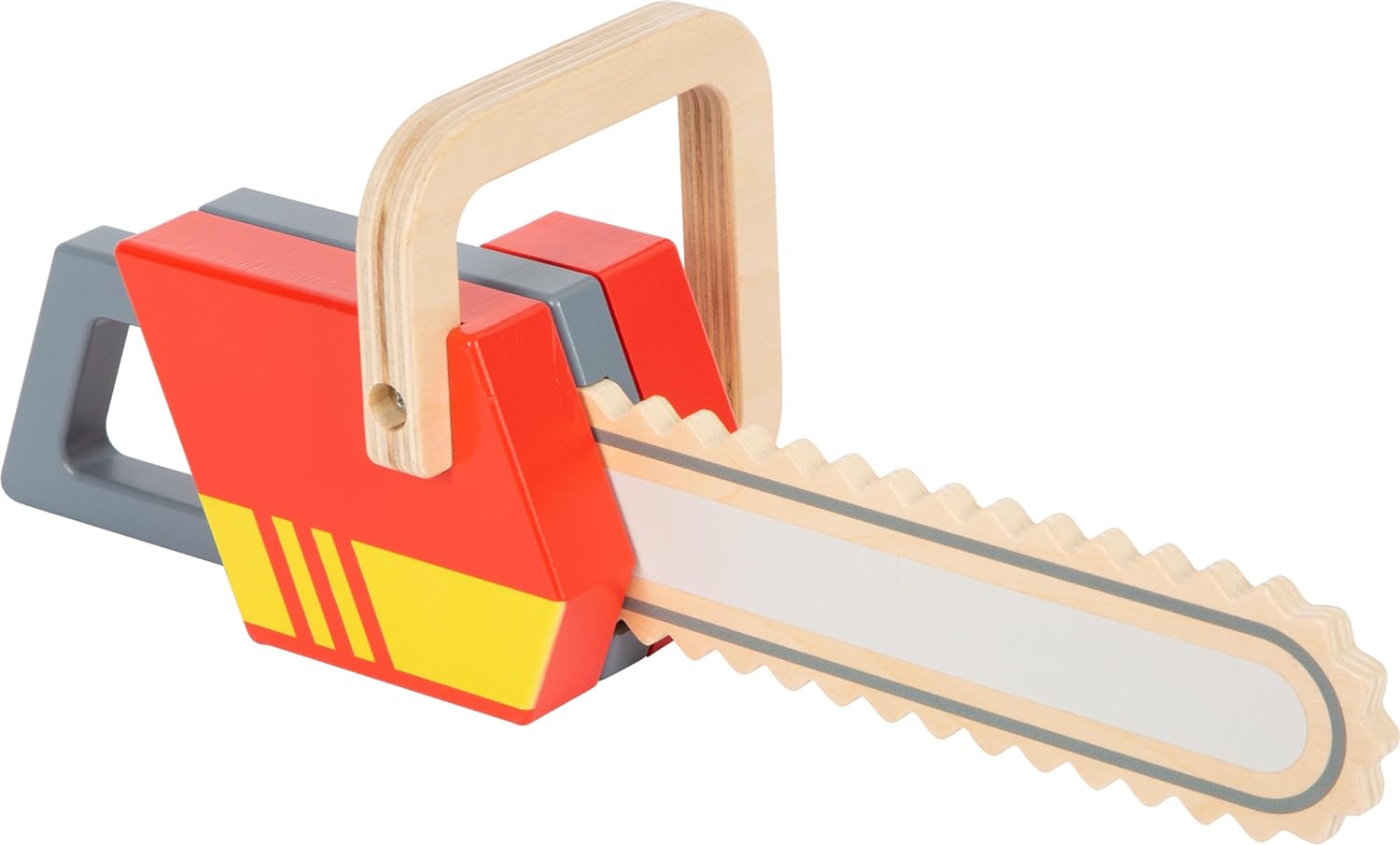 small foot Chainsaw made of wood, role play toy on the theme of fire department, with sound, for children aged 3+ years, 12362