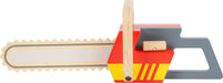 small foot Chainsaw made of wood, role play toy on the theme of fire department, with sound, for children aged 3+ years, 12362