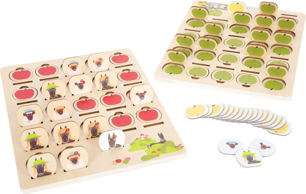 small foot Who am I? "4 Friends" made of wood, in colorful design, board game for children aged 4+ years, 12363