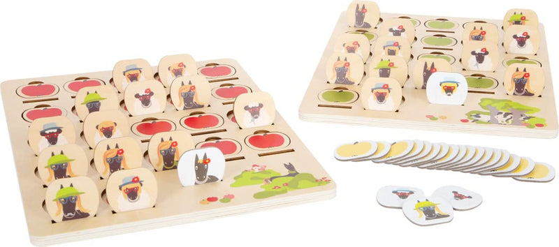 small foot Who am I? "4 Friends" made of wood, in colorful design, board game for children aged 4+ years, 12363