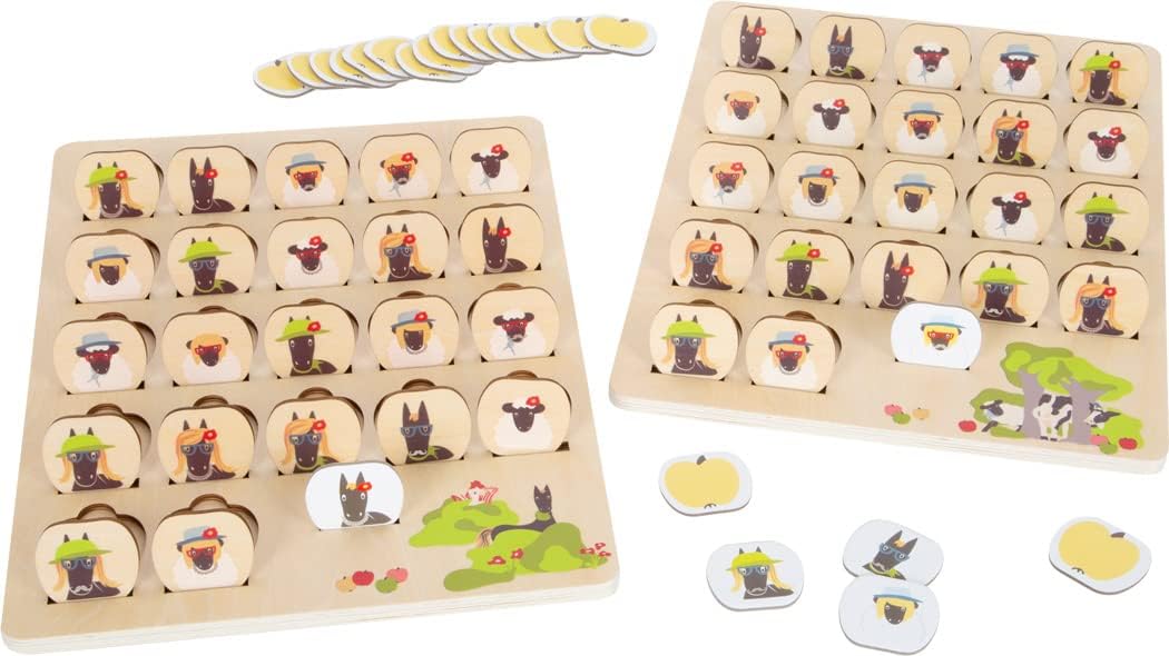 small foot Who am I? "4 Friends" made of wood, in colorful design, board game for children aged 4+ years, 12363