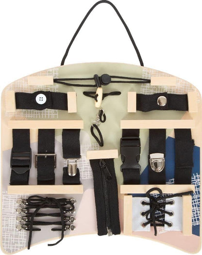 small foot Connectors and Fastenings Activity Board, diverse motor skills fun for kids aged 3+ years, 12391 Montessori Toys