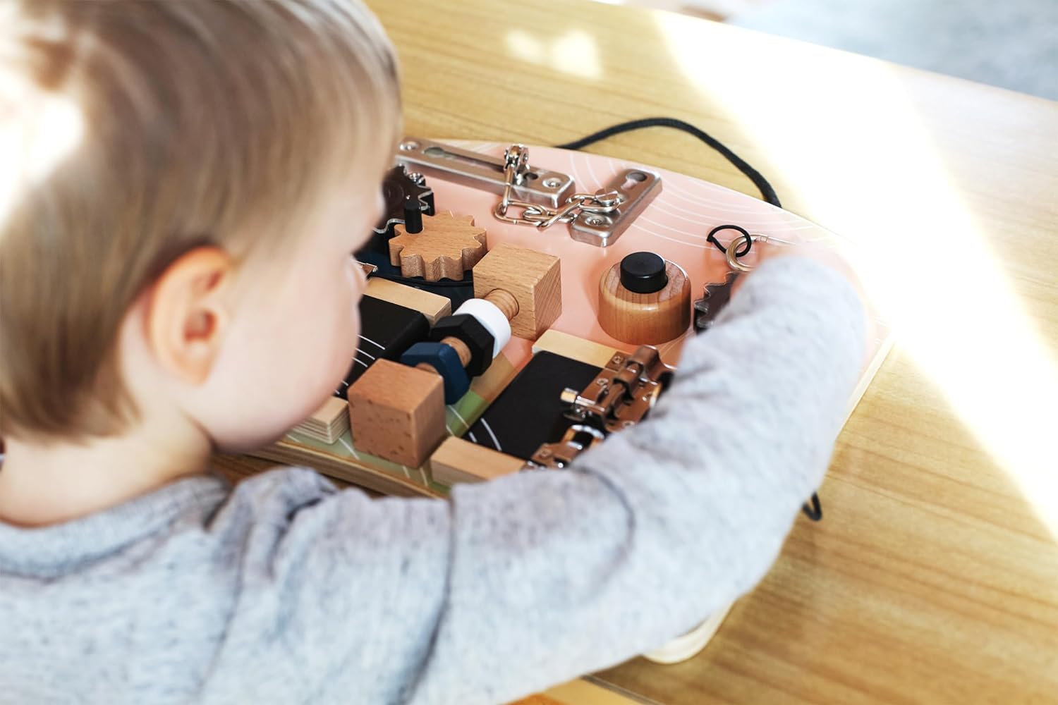 Small Foot Locks and Rotation Activity Board, Diverse Motor Skills Fun for Kids Aged 3+ Years, 12392 Toys, Multicoloured