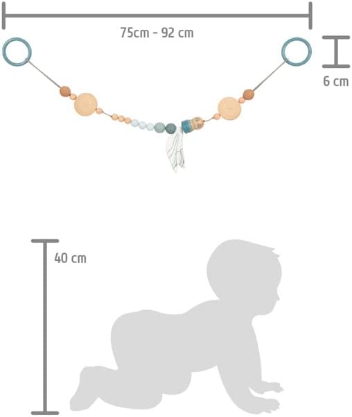 small foot Chain Seaside Made of Wood, Toy for Baby pram, Infant Carrier, and Crib, 12394 Pram chain