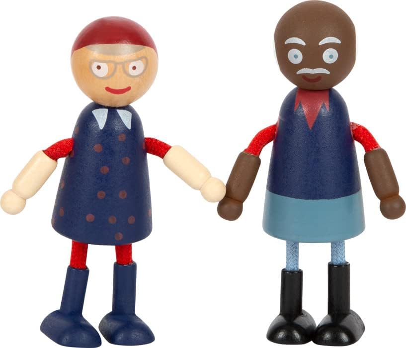 small foot Diversity Bending Family, 6 wooden dolls of different ages, genders, and skin colours, 12396 Toys bending dolls diversity