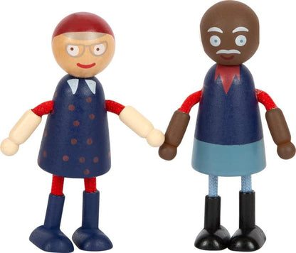 small foot Diversity Bending Family, 6 wooden dolls of different ages, genders, and skin colours, 12396 Toys bending dolls diversity