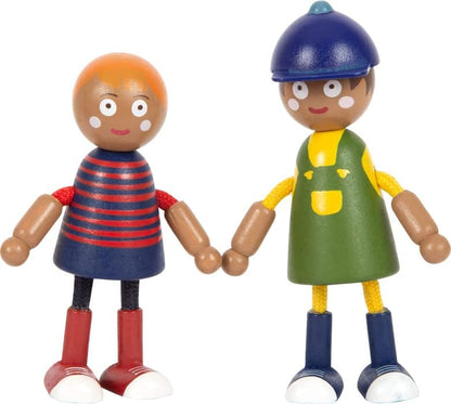 small foot Diversity Bending Family, 6 wooden dolls of different ages, genders, and skin colours, 12396 Toys bending dolls diversity
