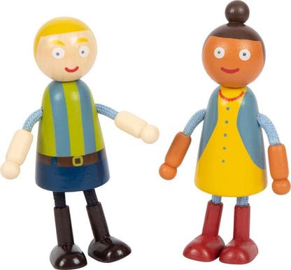 small foot Diversity Bending Family, 6 wooden dolls of different ages, genders, and skin colours, 12396 Toys bending dolls diversity