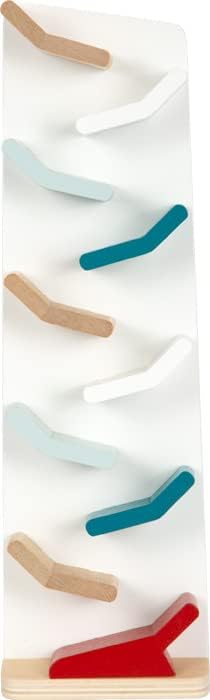 Small Foot Cascading Tower Made, Zig-zag Racetrack for Wooden Cars, Wood Toy for Kids Aged 18+ Months, 12400, White Zigzag race track