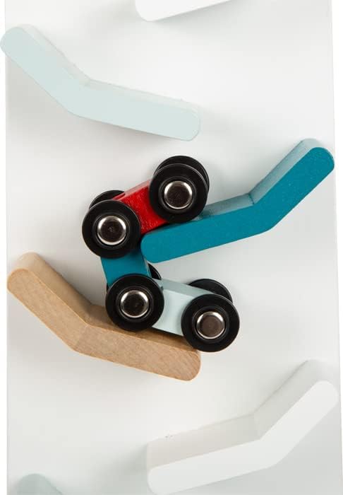 Small Foot Cascading Tower Made, Zig-zag Racetrack for Wooden Cars, Wood Toy for Kids Aged 18+ Months, 12400, White Zigzag race track