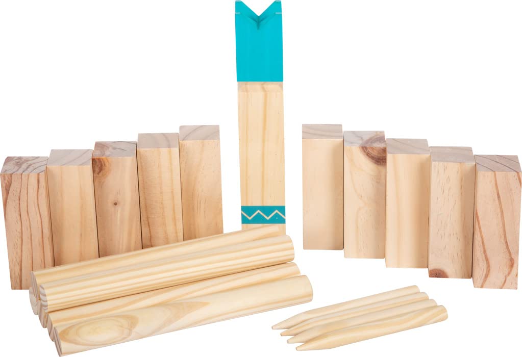 small foot Compact Kubb Viking Game "Active", made of wood, popular outdoor throwing game for the whole family, 12401 Kubb Active Viking Game