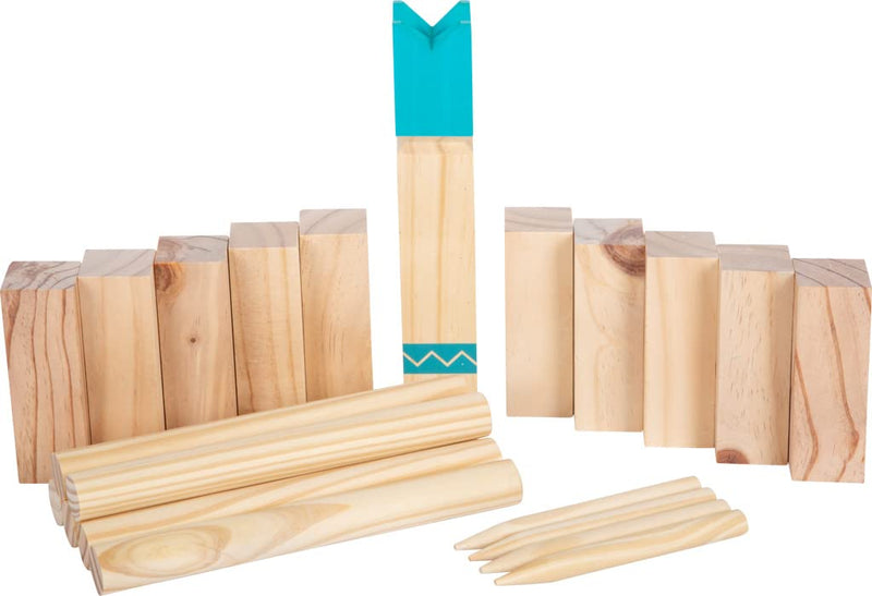small foot Compact Kubb Viking Game "Active", made of wood, popular outdoor throwing game for the whole family, 12401 Kubb Active Viking Game