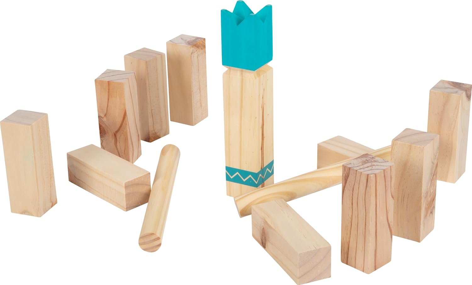 small foot Compact Kubb Viking Game "Active", made of wood, popular outdoor throwing game for the whole family, 12401 Kubb Active Viking Game