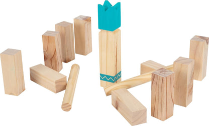 small foot Compact Kubb Viking Game "Active", made of wood, popular outdoor throwing game for the whole family, 12401 Kubb Active Viking Game