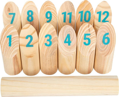 small foot Juego Vikingo Kubb con número Active de Madera, de Exterior para el jardín para Toda la Familia, 12402
