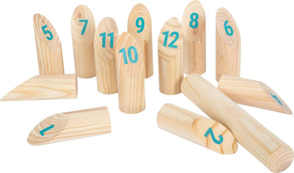 small foot Juego Vikingo Kubb con número Active de Madera, de Exterior para el jardín para Toda la Familia, 12402