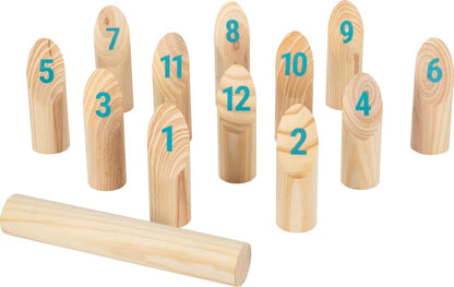 small foot Juego Vikingo Kubb con número Active de Madera, de Exterior para el jardín para Toda la Familia, 12402