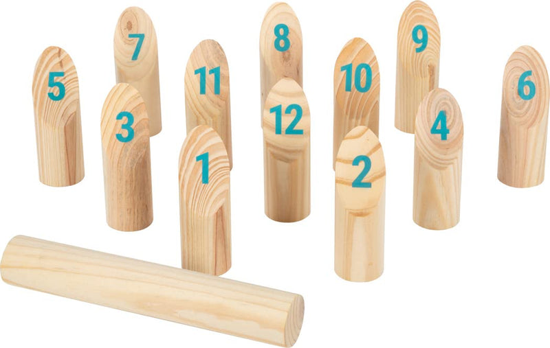 small foot Juego Vikingo Kubb con número Active de Madera, de Exterior para el jardín para Toda la Familia, 12402