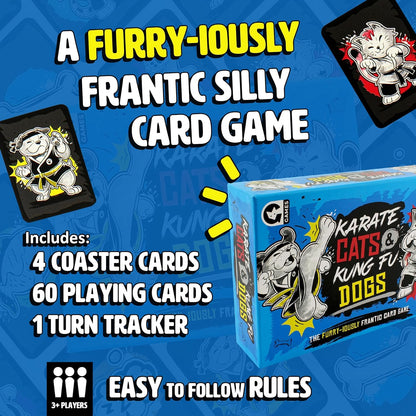 Ginger Fox Karate Cats & Kung Fu Dogs Family Action Card Game for Kids and Adults to Play at Family Gatherings and Fun Nights in with Friends and Children and Grown Ups Who Can All Play