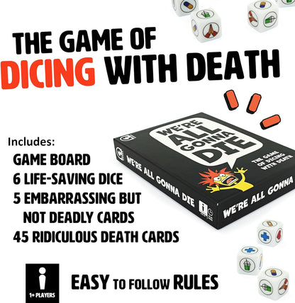 Ginger Fox We're All Gonna Die Hilarious Party Game for Adults - The Card Game of Dicing with Death – Great for Big Group Gatherings and Single Player Fun - 1+ Players, Age 16+