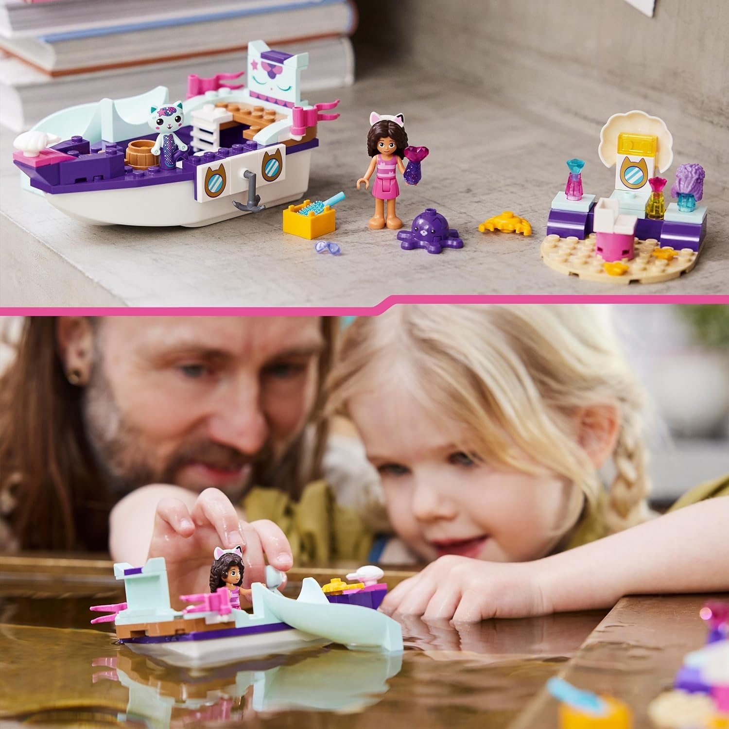 LEGO Gabby's Dollhouse Gabby & MerCat's Ship & Spa Boat Toy with Beauty Salon, Figures and Accessories, Playset Gift for Girls, Boys, Kids 4 Plus Years Old 10786