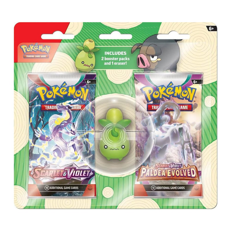 POKEMON TCG: BACK TO SCHOOL 2023: ERASER BLISTER -1 OF 2 RANDOM ERASERS (SMOLIV OR LECHONK
