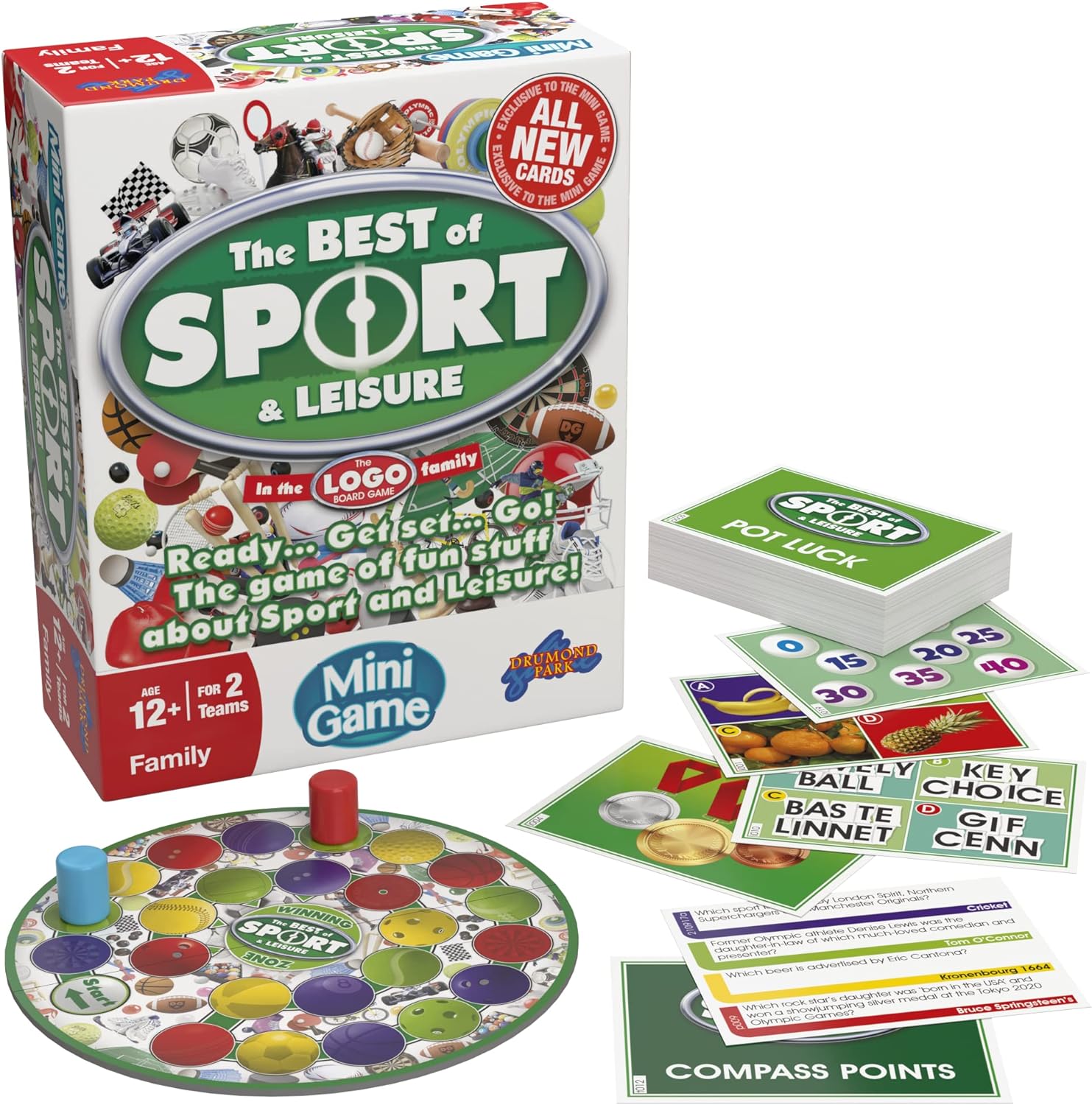Drumond Park LOGO Mini Best of Sport and Leisure Board Game, Board Game for Sports Fans, Board Games for Travelling, Family Mini Games for Adults and the whole Family, Suitable from 12 Years+