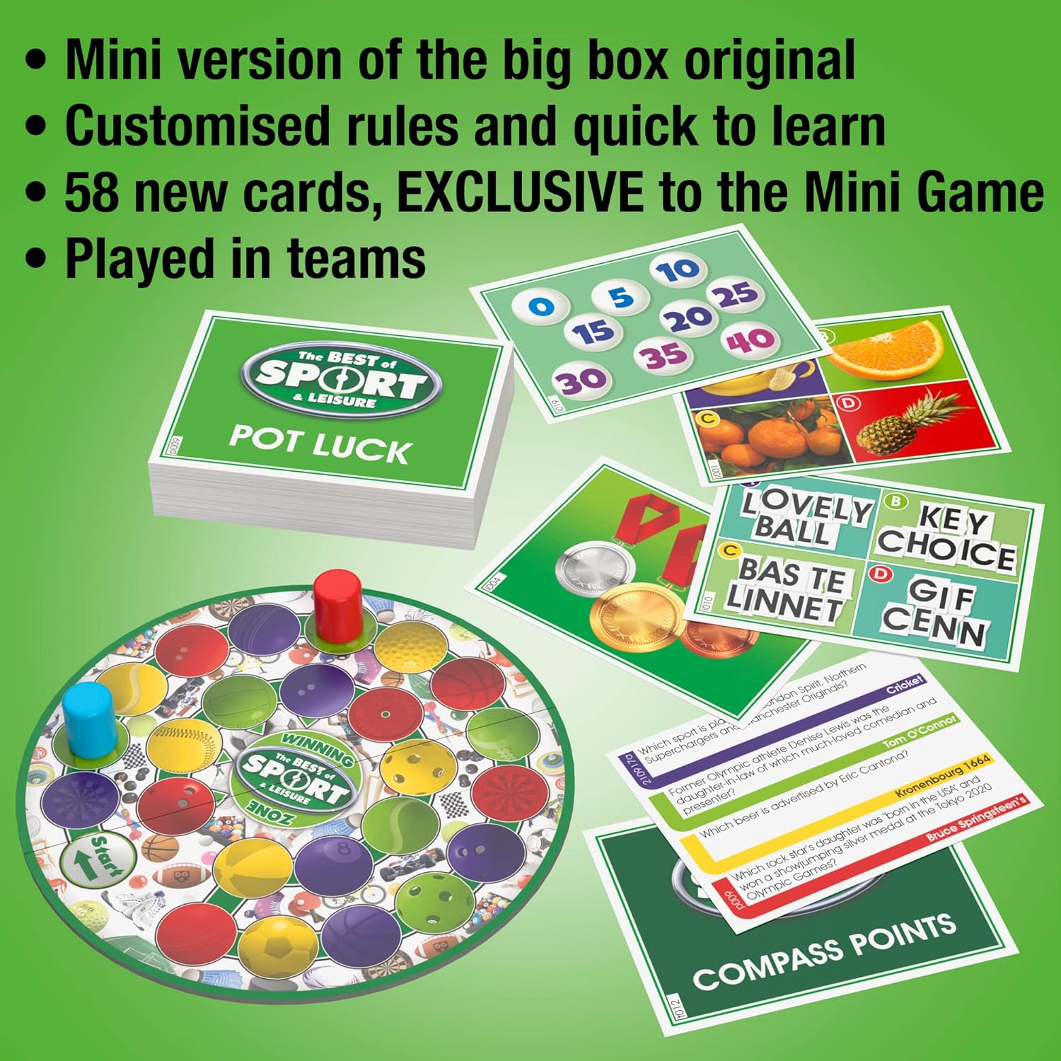Drumond Park LOGO Mini Best of Sport and Leisure Board Game, Board Game for Sports Fans, Board Games for Travelling, Family Mini Games for Adults and the whole Family, Suitable from 12 Years+