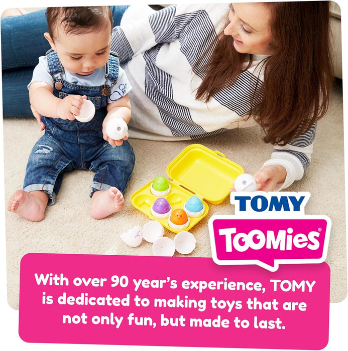 TOMY Toomies Hide and Squeak Eggs Baby Toy - Baby Box of Big Eggs with 3 Squeak Chicks & 3 Rattle Chicks - Colour & Shape Sorter Baby Sensory Toys - Toddler Toys & Baby Toys 6 Months Plus to 36 Months