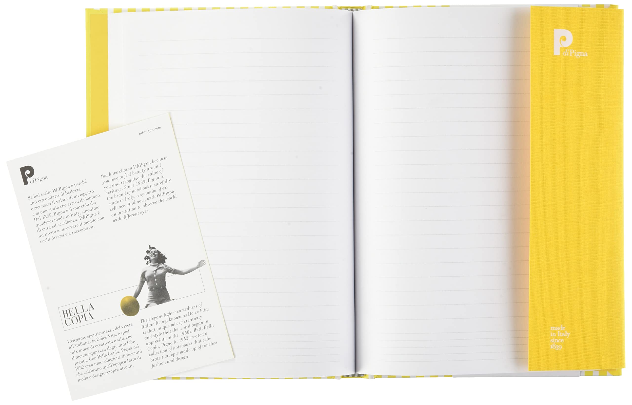 Bella Copia Yellow Midsized Lined Notebook