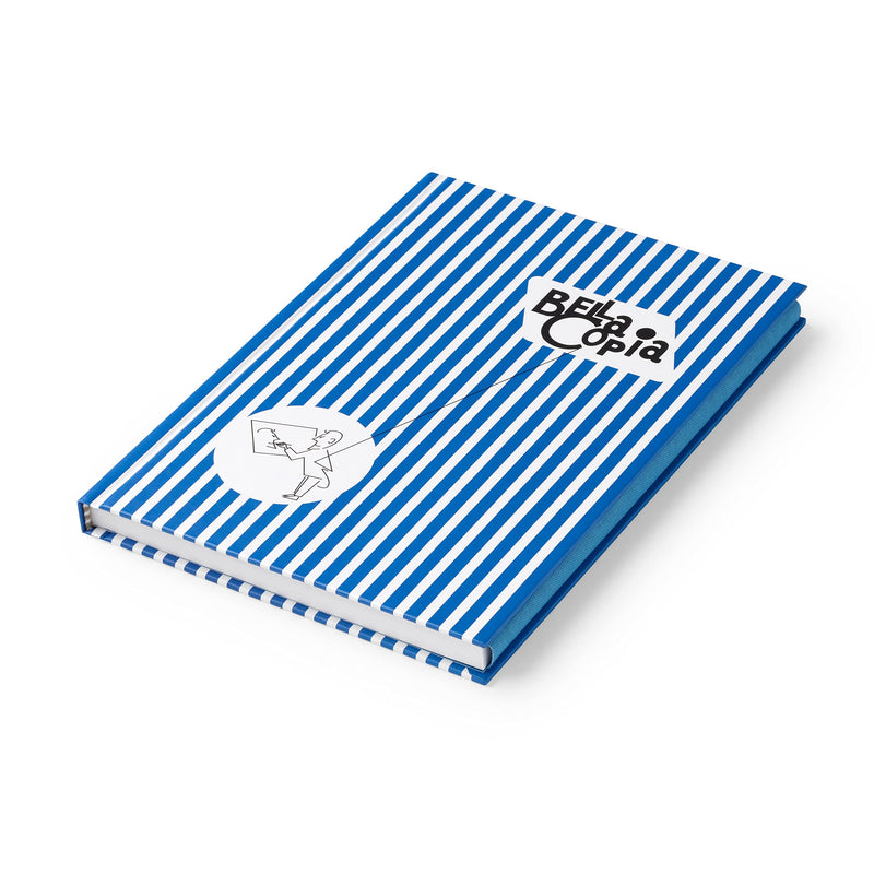 PdiPigna - BELLA COPIA Collection - Notebook white, unlined A5, hardcover, Blue