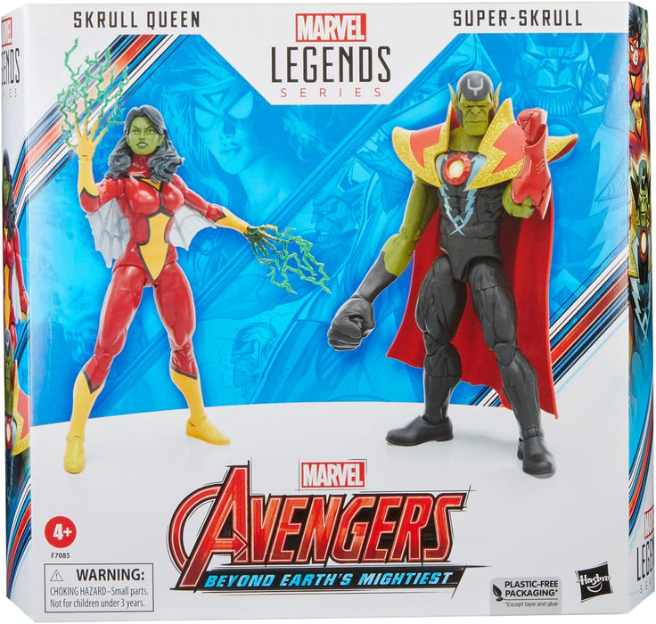 Hasbro Marvel Legends Series Skrull Queen and Super-Skrull, Avengers 60th Anniversary Collectible 6 Inch Action Figures,Multi-color,Medium