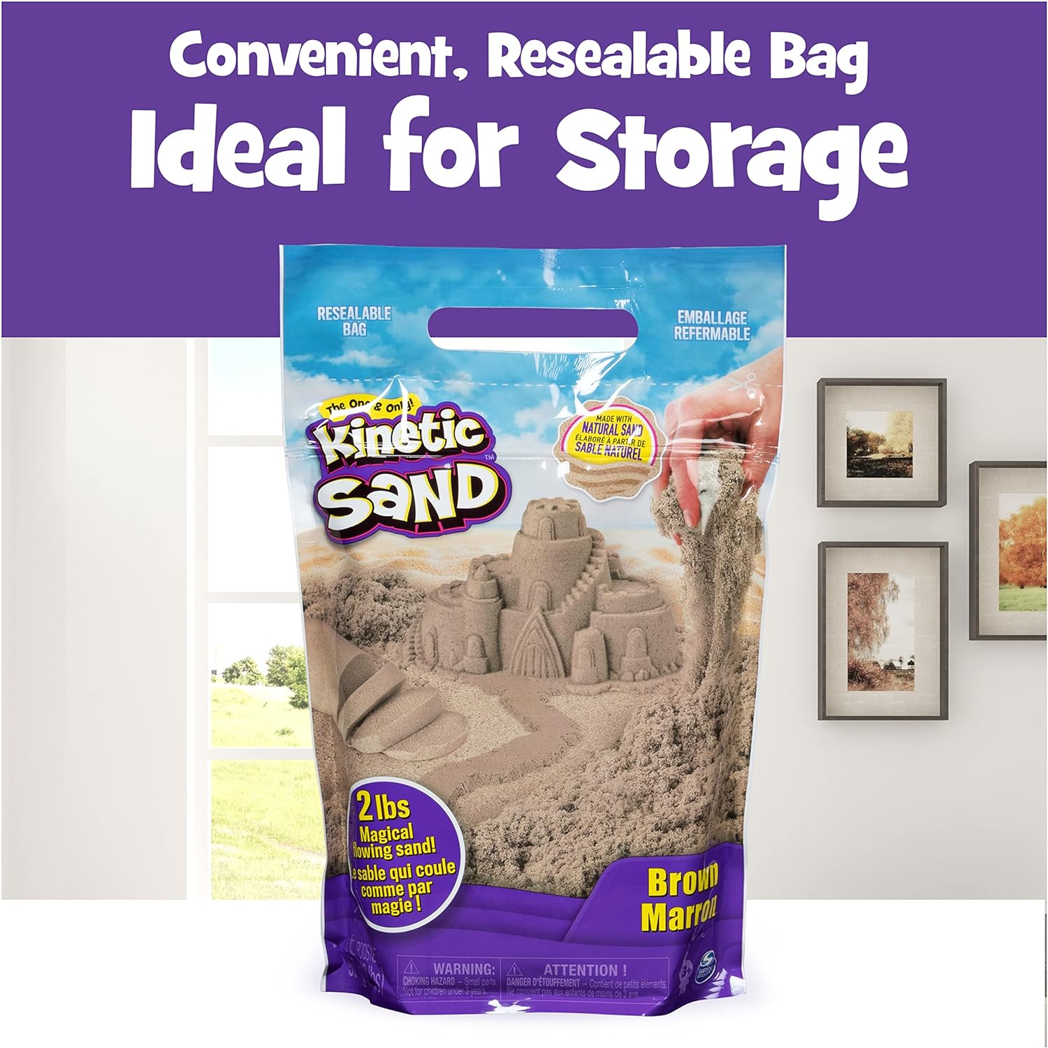 Kinetic Sand The Original Mouldable Sensory Play Sand, Brown, 906 g