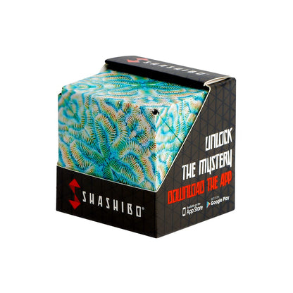 SHASHIBO Shape Shifting Box - Award-Winning, Patented Fidget Cube w/ 36 Rare Earth Magnets - Transforms Into Over 70 Shapes (Undersea)