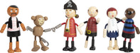 small foot Wooden Bending Dolls, 5 Pirates and 1 Monkey, richly Detailed and Flexible, Ages 3+ Years, 12412 Toys