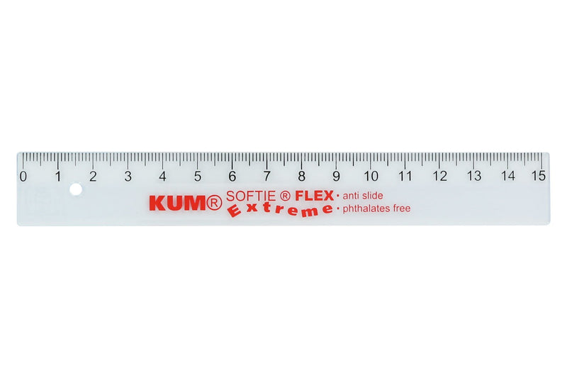 Kum az225.09.19 T L1 Softie Flex Extremely Flexible Ruler, 1 Piece, 15 cm, Transparent Ruler 15 cm