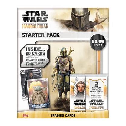 Topps Star Wars Mandalorian Trading Cards - Topps Starter Pack - Includes 20 Star Wars Cards including 2 premium parallel cards! Topps Starter Kit