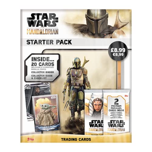 Topps Star Wars Mandalorian Trading Cards - Topps Starter Pack - Includes 20 Star Wars Cards including 2 premium parallel cards! Topps Starter Kit