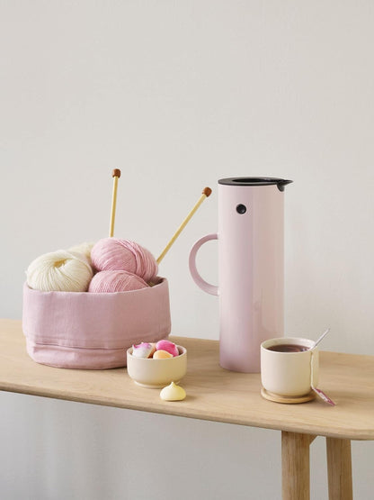 Stelton EM77 Vacuum Jug - Double-Wall Insulated Pitcher for Hot or Cold Drinks - Tea & Coffee Server Pot with Glass Insert, Magnetized Rocker Stopper, Screw Cap, Nostalgic Design (Lavender, 1.5 Litres)