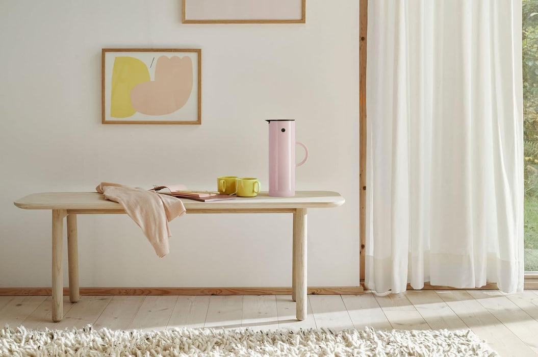 Stelton EM77 Vacuum Jug - Double-Wall Insulated Pitcher for Hot or Cold Drinks - Tea & Coffee Server Pot with Glass Insert, Magnetized Rocker Stopper, Screw Cap, Nostalgic Design (Lavender, 1.5 Litres)